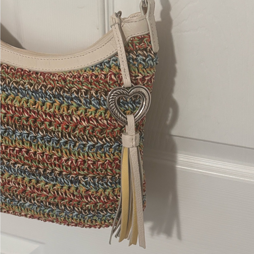 Brighton Multicolor Woven Crossbody Bag with Cream Trim - Picture 2 of 6